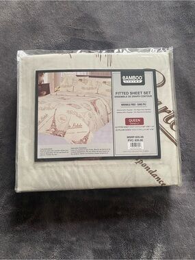 BAMBOO Queen Fitted Sheet Set - Cream